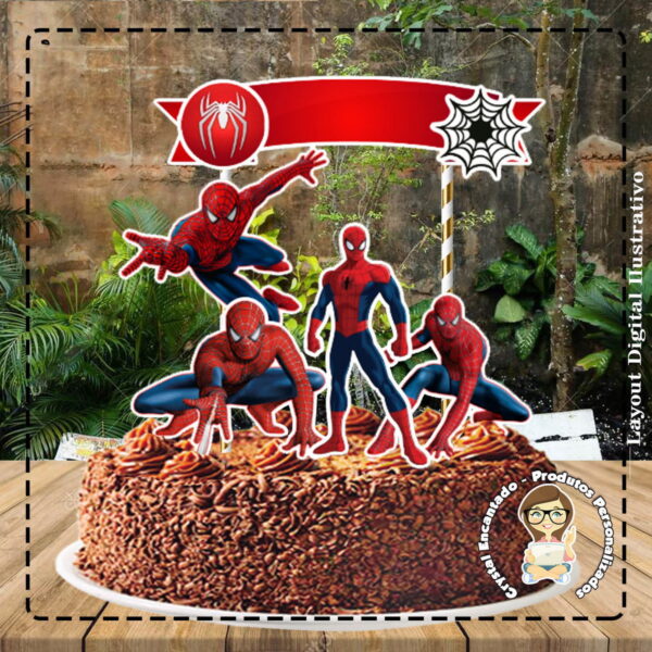 Topo de Bolo Homem Aranha 08 - Ref 4108 Arquivo Digital