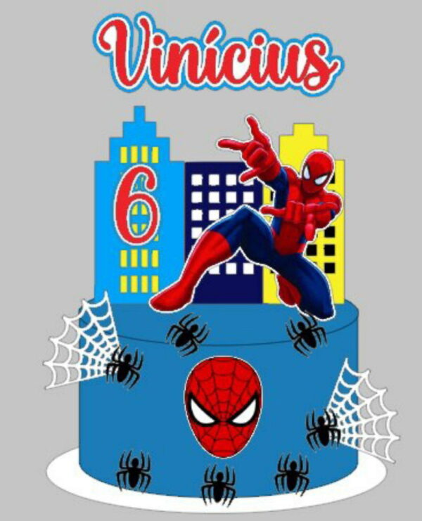 Topo de Bolo Homem Aranha 4 + 4 Arquivos a Sua Escolha