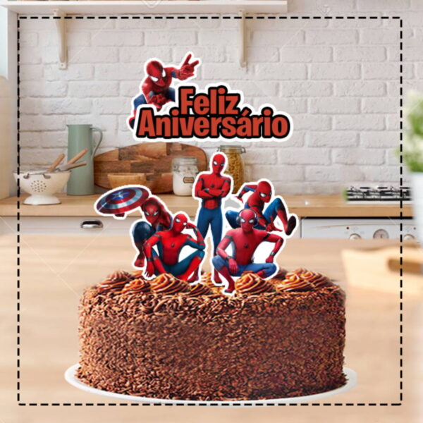 Topo de Bolo Homem Aranha 4101 Arquivo Digital