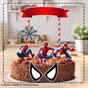 Topo de Bolo Homem Aranha 4104 Arquivo Digital