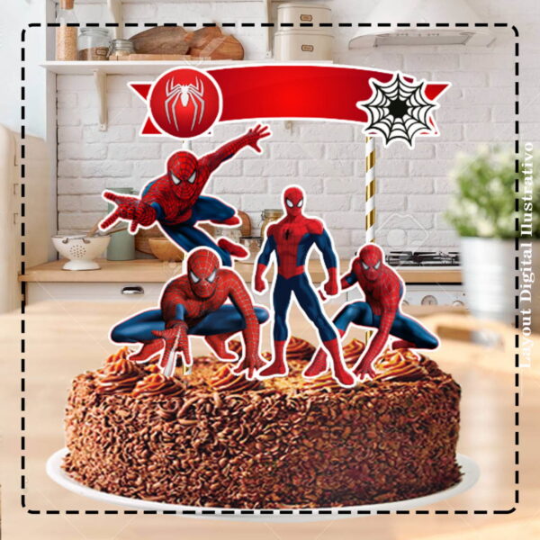 Topo de Bolo Homem Aranha 4108 Arquivo Digital