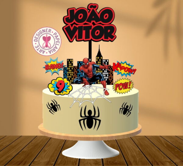 Topo de Bolo Homem Aranha - Arquivo de Corte