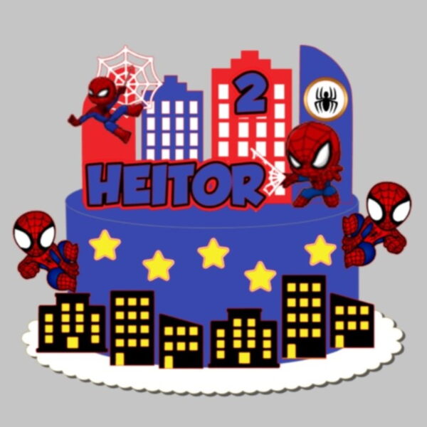 Topo de Bolo Homem Aranha - Arquivo de Corte