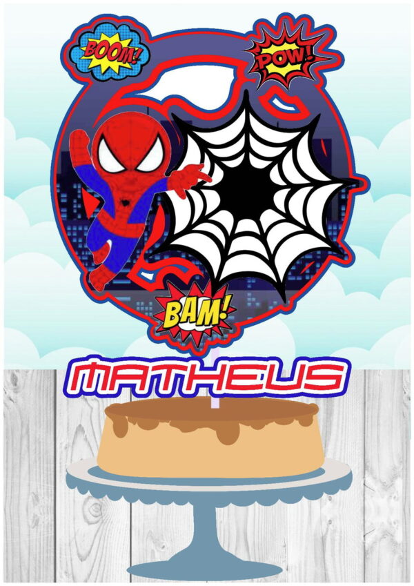 Topo de Bolo Homem Aranha Arquivo Silhouette