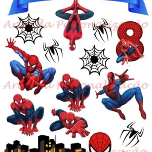 Topo de Bolo Homem Aranha Digital