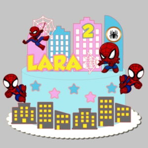 Topo de Bolo Homem Aranha Menina - Arquivo de Corte
