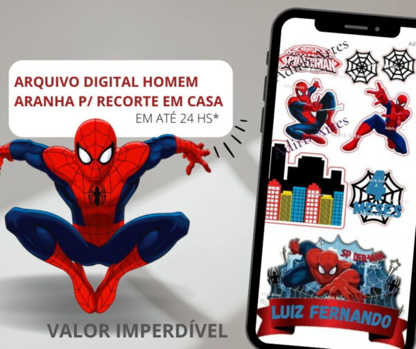 Topo de Bolo Homem Aranha Mesversário (arquivo Digital) - Image 2