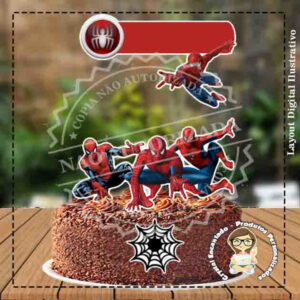 TOPO DE BOLO HOMEM ARANHA - REF 3229 ARQUIVO DIGITAL