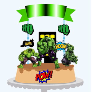 Topo de Bolo Hulk +4 Arquivos a Sua Escolha