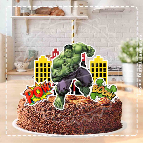 TOPO DE BOLO HULK - ARQUIVO DIGITAL