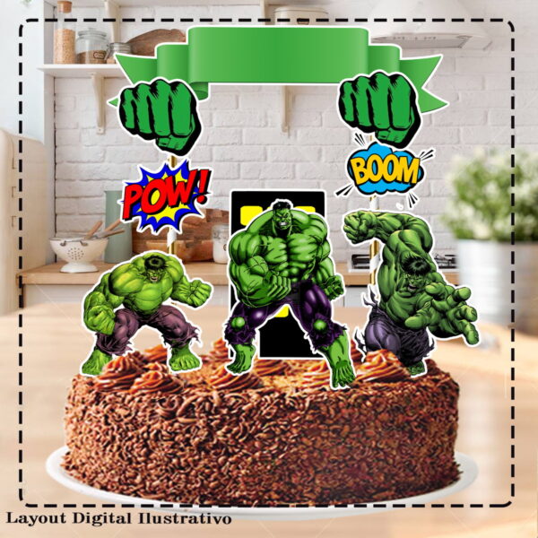 TOPO DE BOLO HULK - ARQUIVO DIGITAL