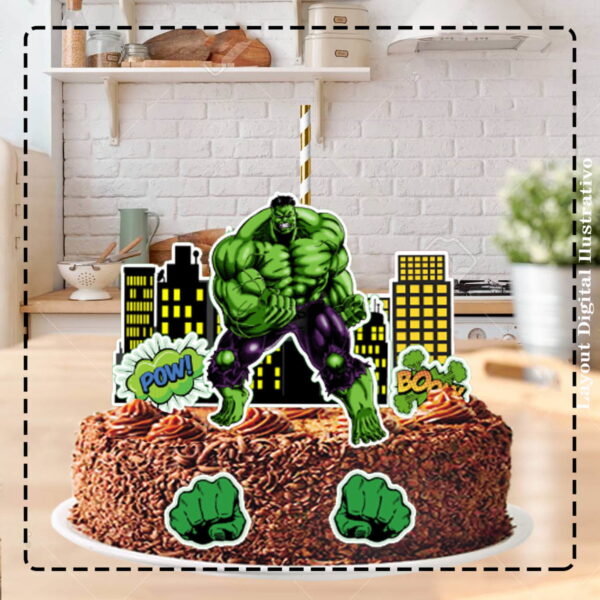 TOPO DE BOLO HULK - ARQUIVO DIGITAL
