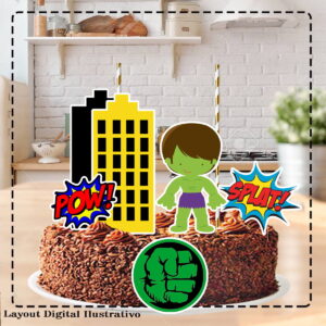 TOPO DE BOLO HULK - ARQUIVO DIGITAL