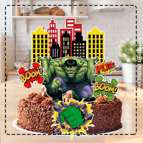 TOPO DE BOLO HULK - ARQUIVO DIGITAL