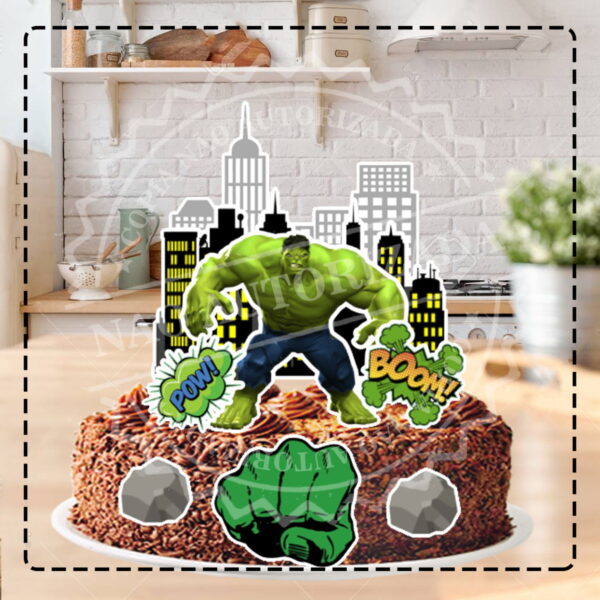 TOPO DE BOLO HULK - ARQUIVO DIGITAL