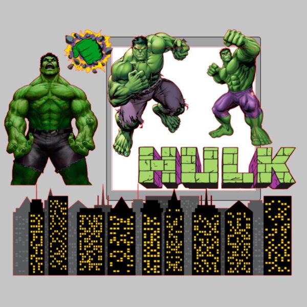 ARQUIVO Topo de bolo Hulk com faixa para papel arroz +1 tema