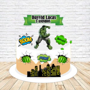Topo de Bolo Hulk Mod1 - Arquivo Digital