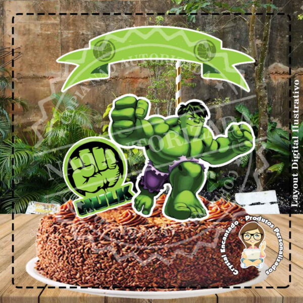 Topo de Bolo Hulk 05 - Ref 2685 Arquivo Digital