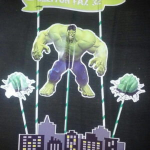 Topo de Bolo Hulk (Arquivo digital)