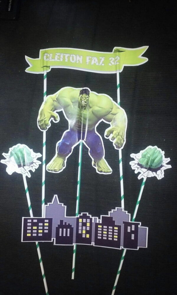 Topo de Bolo Hulk (Arquivo digital)
