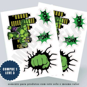 Topo de Bolo Hulk Super Herói Compre 1 Leve 3