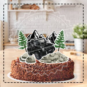 TOPO DE BOLO JEEP PRETO TRILHA - ARQUIVO DIGITAL