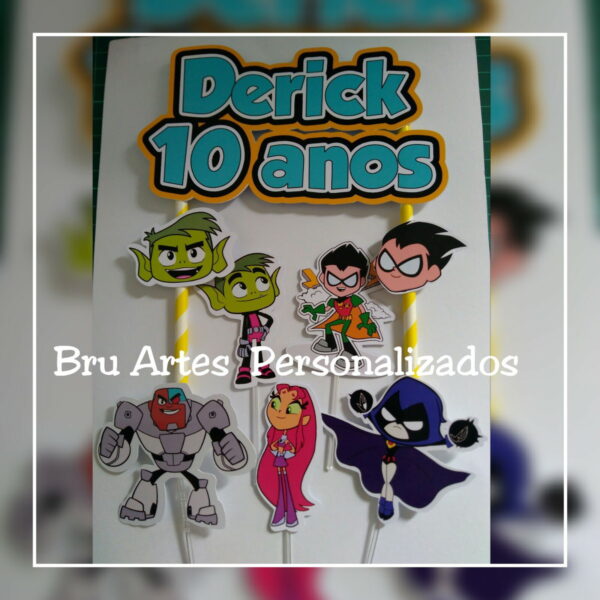 Topo de bolo Jovens Titãs