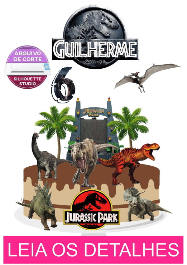 Topo de Bolo Jurassic Park 2 (Máquina Silhouette) - Image 2