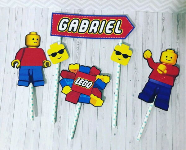 Topo de Bolo Lego 2 + 4 Arquivos a Sua Escolha