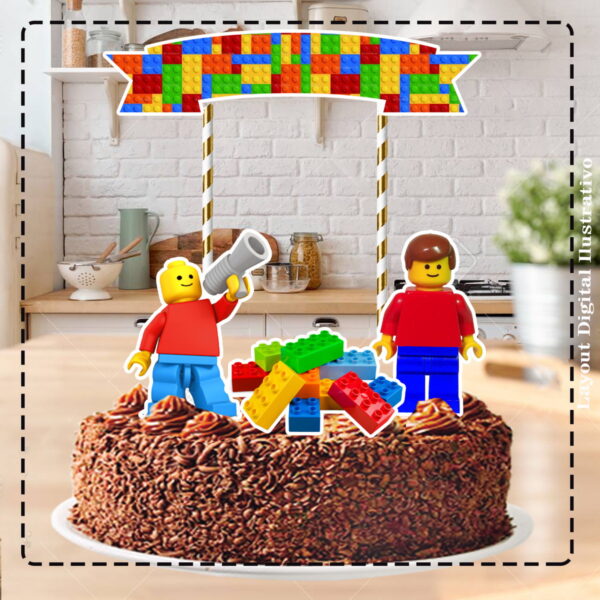 TOPO DE BOLO LEGO - ARQUIVO DIGITAL