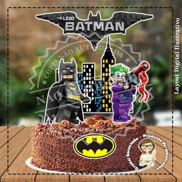 TOPO DE BOLO LEGO BATMAN - REF 1223 ARQUIVO DIGITAL