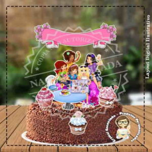 TOPO DE BOLO LEGO FRIENDS - REF 1226 ARQUIVO DIGITAL