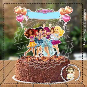 TOPO DE BOLO LEGO FRIENDS - REF 1227 ARQUIVO DIGITAL