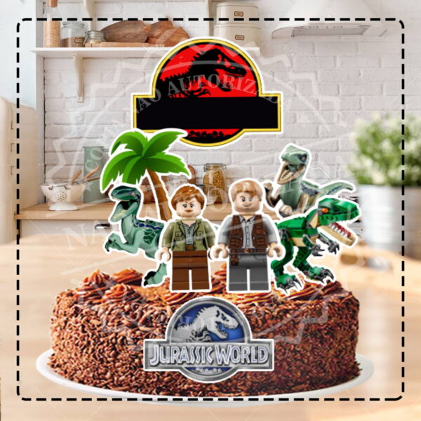 TOPO DE BOLO LEGO JURASSIC WORLD - ARQUIVO DIGITAL