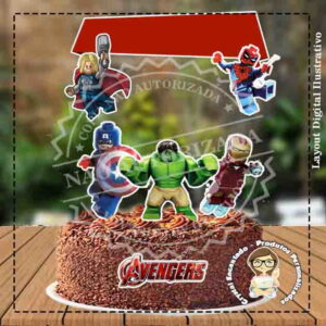 TOPO DE BOLO LEGO MARVEL - REF 1228 ARQUIVO DIGITAL