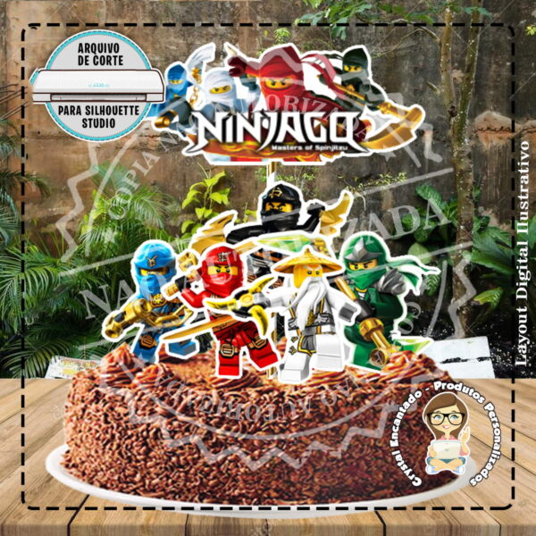 Topo de Bolo Lego Ninjago - Ref 4265 Arquivo Digital