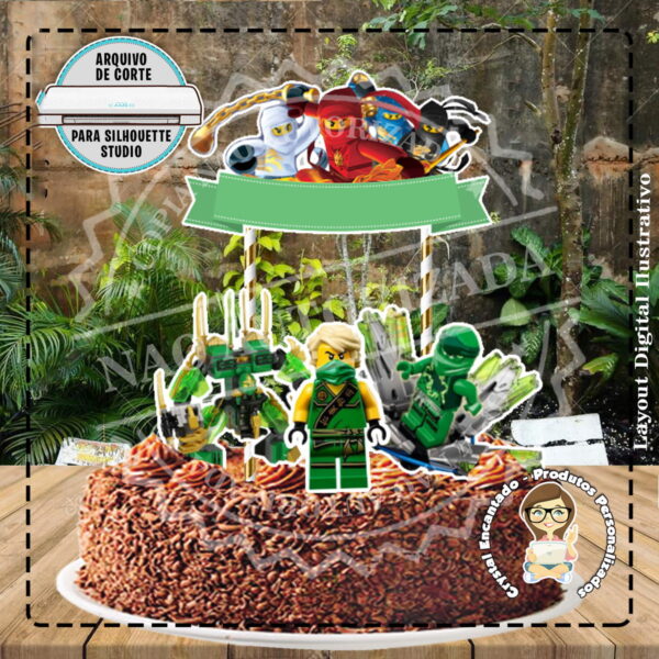 Topo de Bolo Lego Ninjago Lloyd - Ref 2160 Arquivo Digital