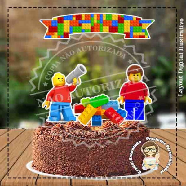 TOPO DE BOLO LEGO - REF 1221 ARQUIVO DIGITAL