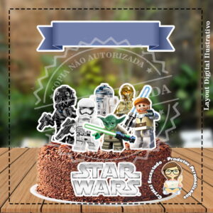 Topo de Bolo Lego Star Wars - Ref 4267 Arquivo Digital