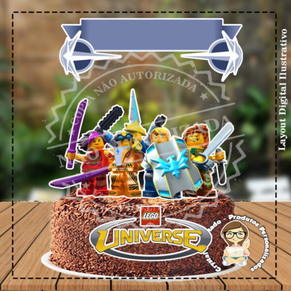 Topo de Bolo Lego Universo - Ref 4268 Arquivo Digital