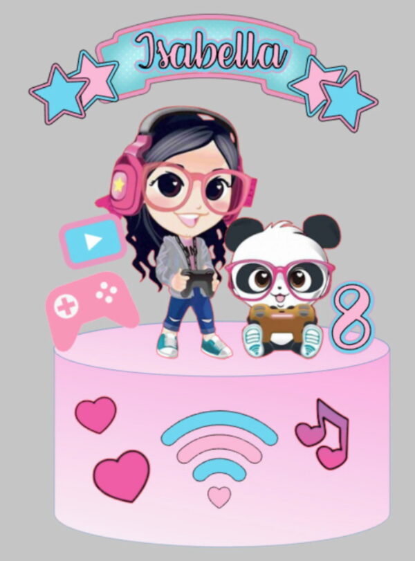 Topo de Bolo Luluca e Panda - Arquivo Digital