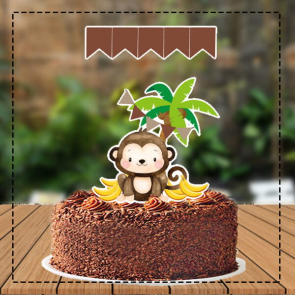 Topo de Bolo Macaquinho - Ref 3580 Arquivo Digital