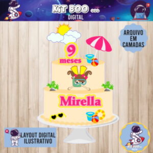 Arquivo Topo de Bolo - Menina na Praia