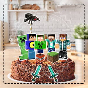 TOPO DE BOLO MINECRAFT 09 - ARQUIVO DIGITAL