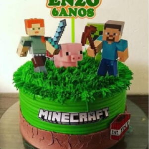 Topo de Bolo Minecraft 4 + 4 Arquivos a Sua Escolha