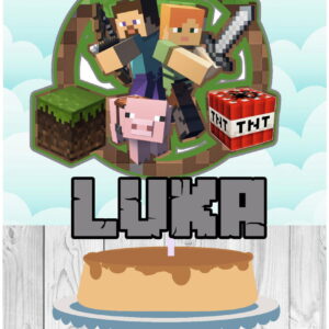 Topo de Bolo Minecraft Arquivo de Corte Silhouette