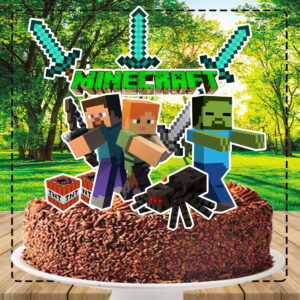 TOPO DE BOLO MINECRAFT - ARQUIVO DIGITAL
