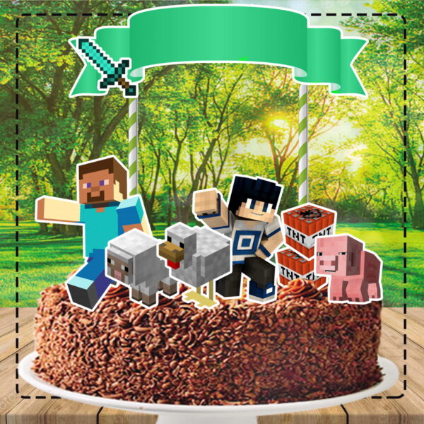 TOPO DE BOLO MINECRAFT - ARQUIVO DIGITAL