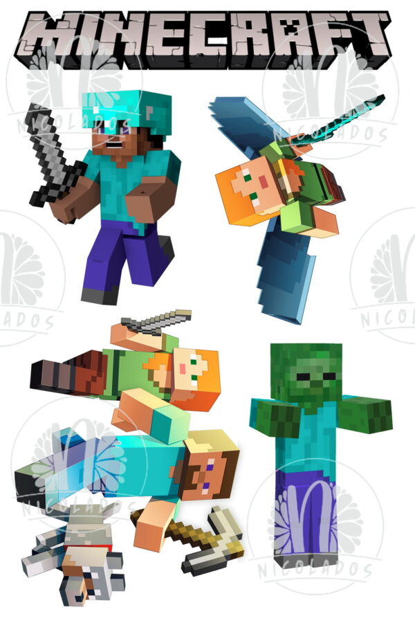 Topo de Bolo Minecraft Arquivo pdf para Impressão - Image 2