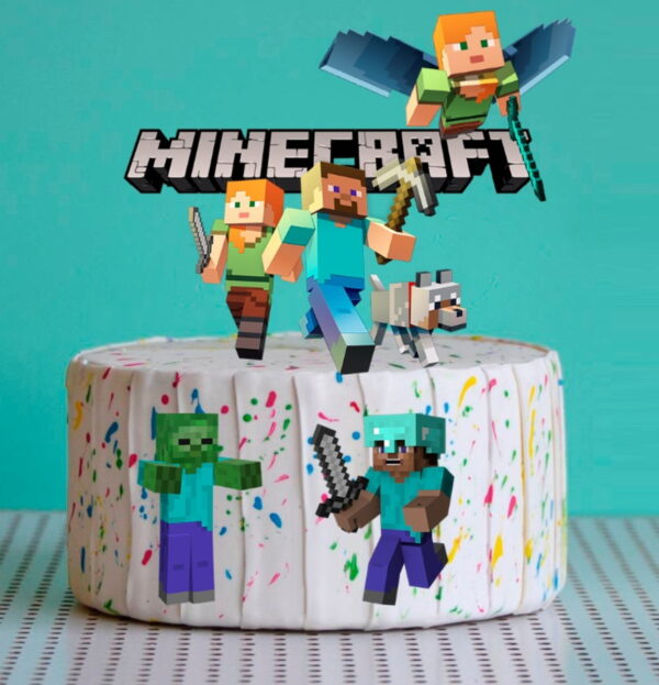 Topo de Bolo Minecraft Arquivo pdf para Impressão